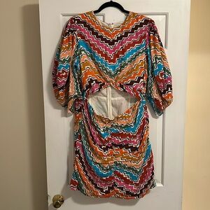 Rhode zig zag cotton mini dress with cutout